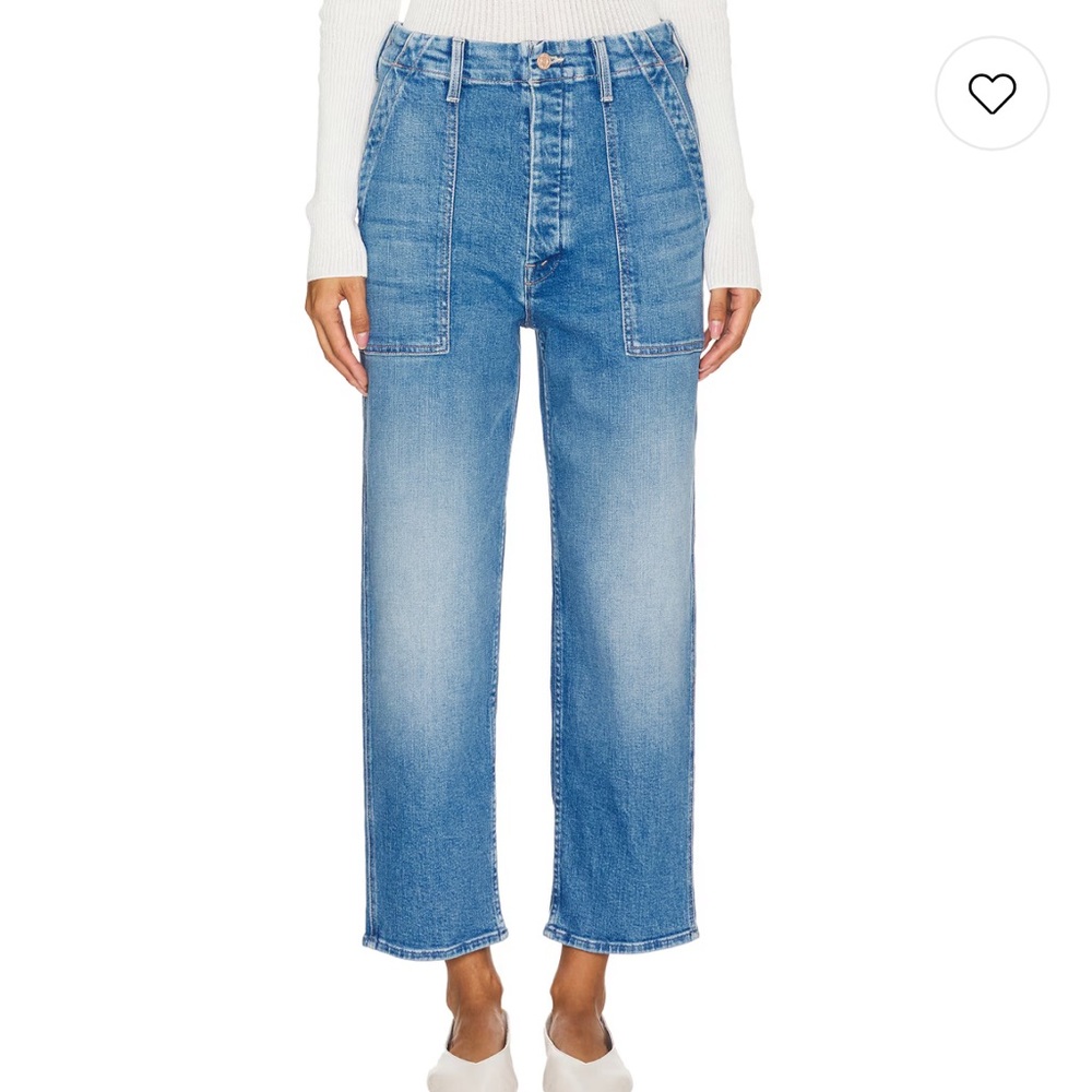 MOTHER The Patch Pocket Private Flood Jeans in Flag Me Down